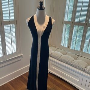 Sandro Black and Cream Maxi Dress